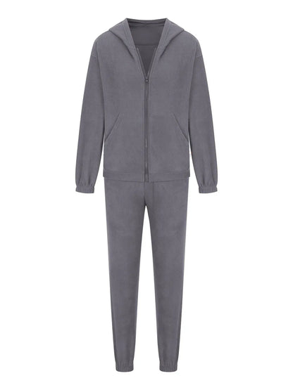 Zip Up Long Sleeve Hoodie and Joggers Set