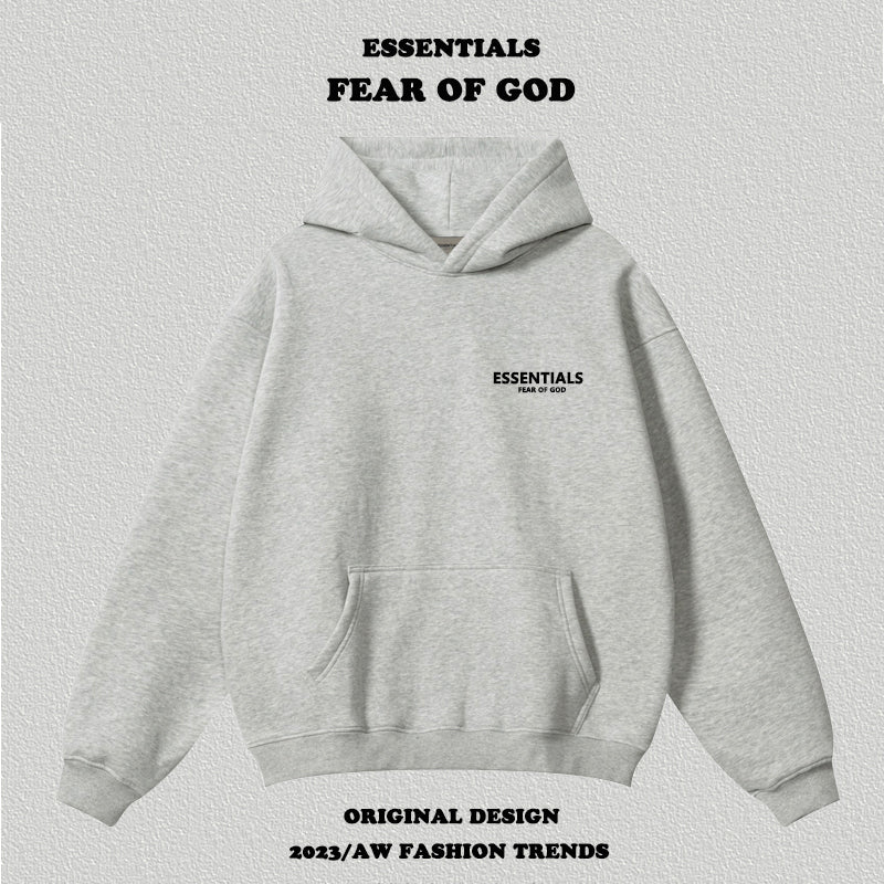 Essentials Letter Flocking Hoodie