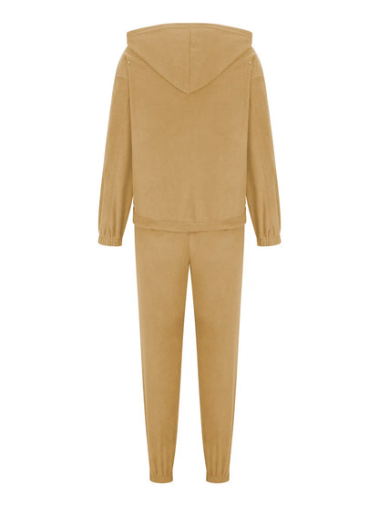 Zip Up Long Sleeve Hoodie and Joggers Set