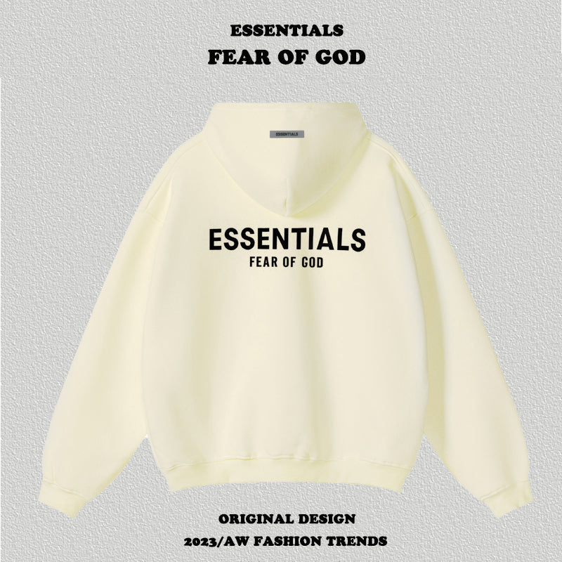 Essentials Letter Flocking Hoodie