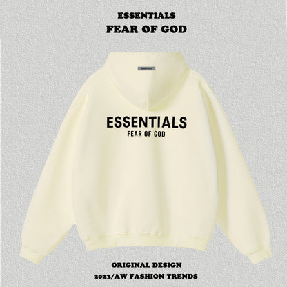 Essentials Letter Flocking Hoodie