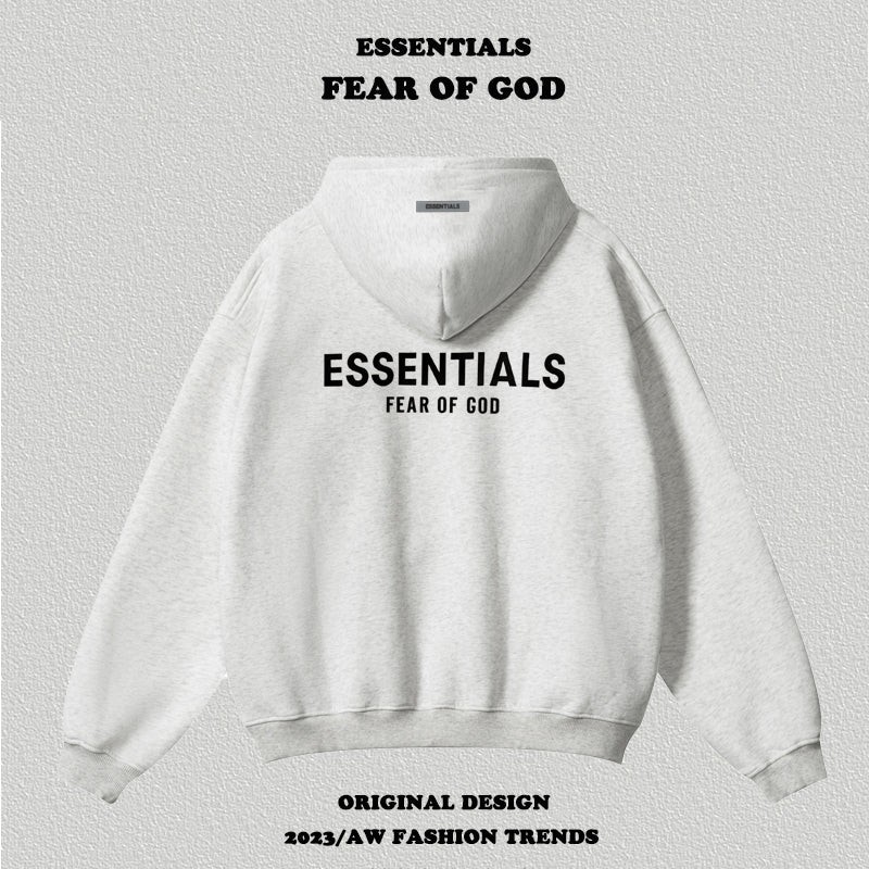 Essentials Letter Flocking Hoodie