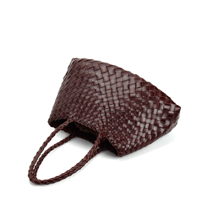 Trendy Retro Large Capacity Handbag Pure Handmade Woven Maternity Bag Commuter Shoulder Tote Bag