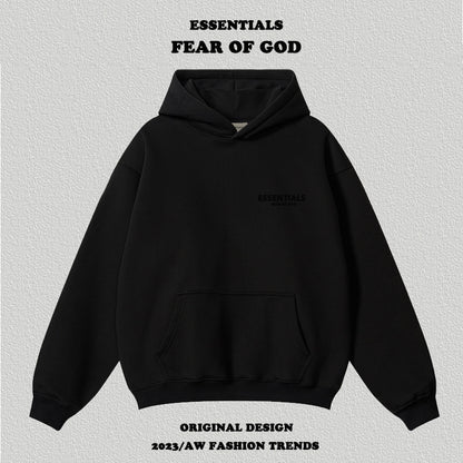 Essentials Letter Flocking Hoodie