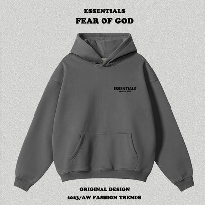 Essentials Letter Flocking Hoodie