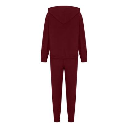 Zip Up Long Sleeve Hoodie and Joggers Set