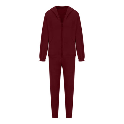 Zip Up Long Sleeve Hoodie and Joggers Set