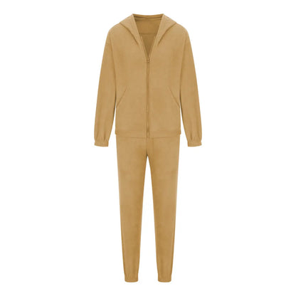 Zip Up Long Sleeve Hoodie and Joggers Set