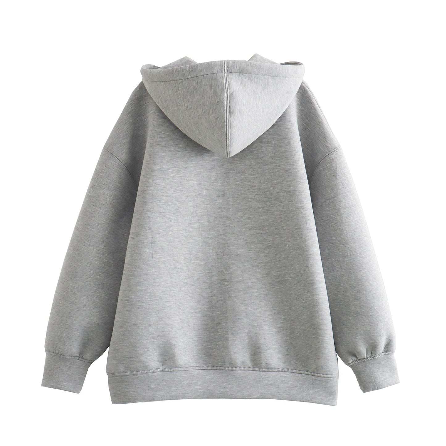 Women’s Oversized Zip-Up Hoodie – Casual Streetwear Cotton Jacket