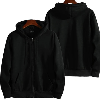 Men’s Zipper Hoodie – Casual Loose-Fit Long Sleeve Sweatshirt