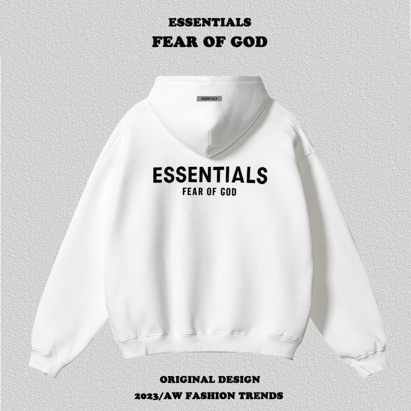 Essentials Letter Flocking Hoodie