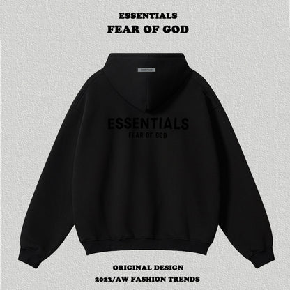 Essentials Letter Flocking Hoodie