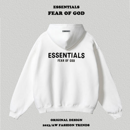 Essentials Letter Flocking Hoodie